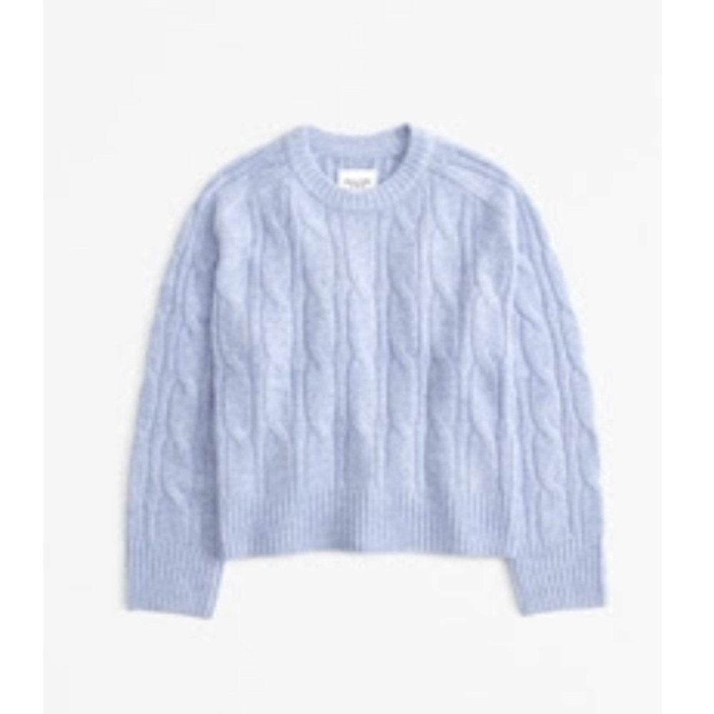 Abercrombie & Fitch Soft Blue Cable Knit Sweater
